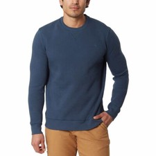 NWT GH Bass  Co Men's Sueded Fleece Crew Neck Sweatshirt Size M Blue 65 DD140