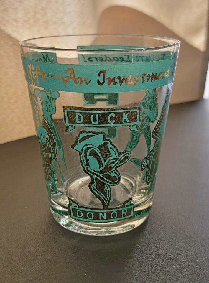 60s Vintage University of OREGON DUCKS Donor Booster Highball Glass