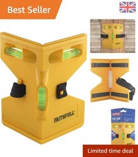 Professional Level Tool - 3 Vials Post and Pipe Level, Durable Plastic - Yellow