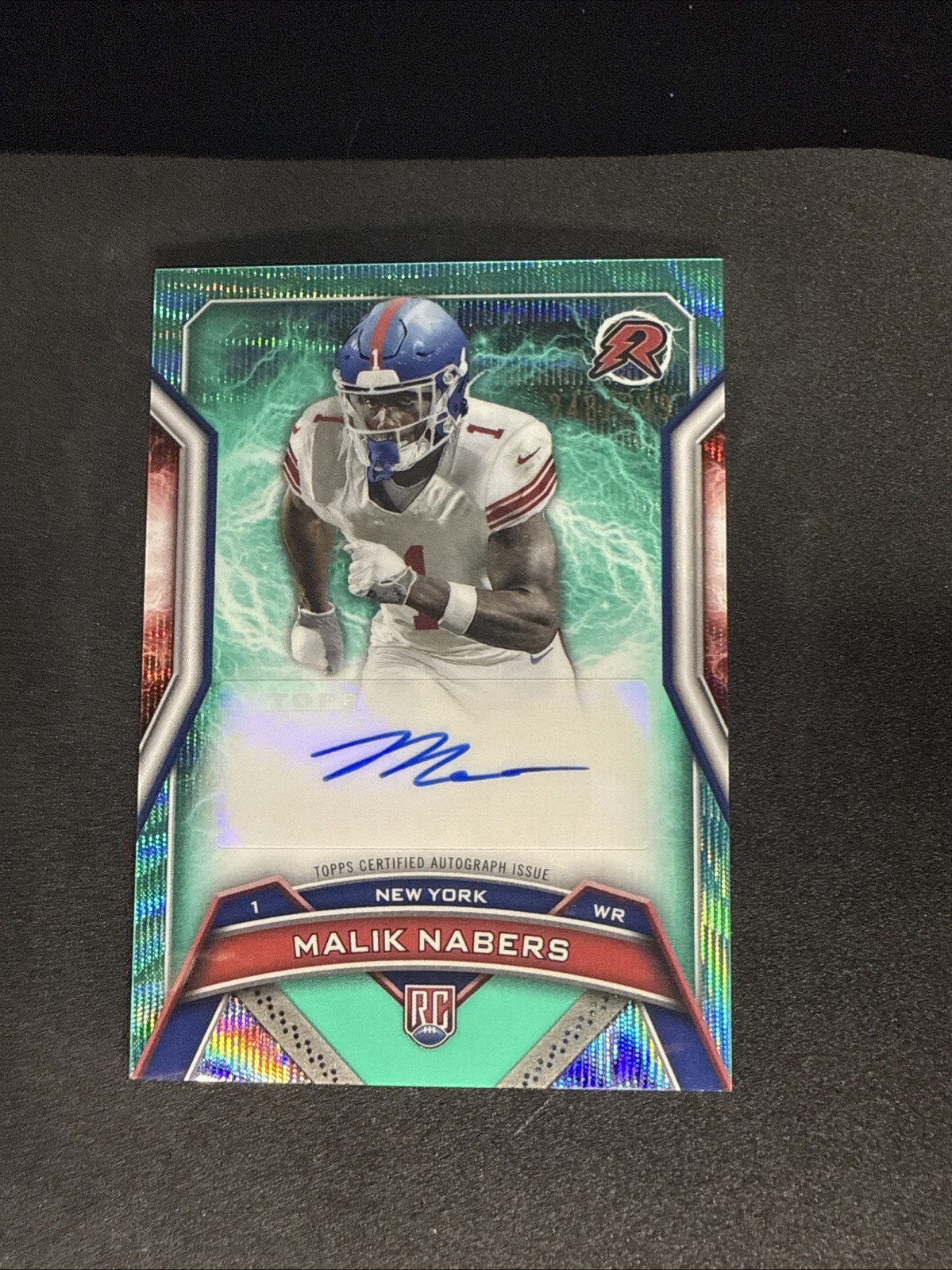 2024 Topps Resurgence Malik Nabers Rookie RC Aqua Surge Auto #248/249 Giants