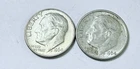 1964 D Roosevelt Dimes, 90% Silver Lot Of 2 Circulated Coins Free Shipping #8709