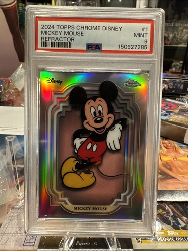 Mickey Mouse [Green Refractor] #1 2024 Topps Chrome Disney card