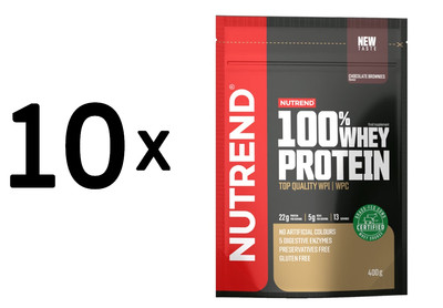 10 x Nutrend 100% Whey Protein, Chocolate Brownies - 400g (32,50 EUR/kg)
