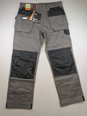 Scruffs Worker Plus Trousers 34S Graphite Workwear Cargo Knee Pad 34x30 BNWT