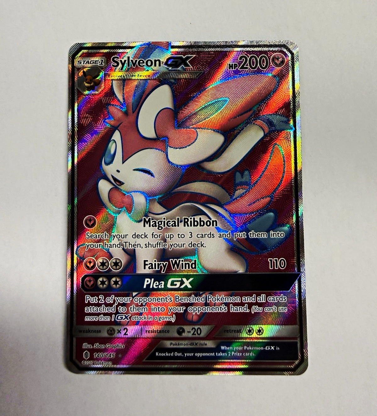 Pokémon Sylveon GX 140/145 SM Guardians Rising Full Art Holo Ultra Rare English