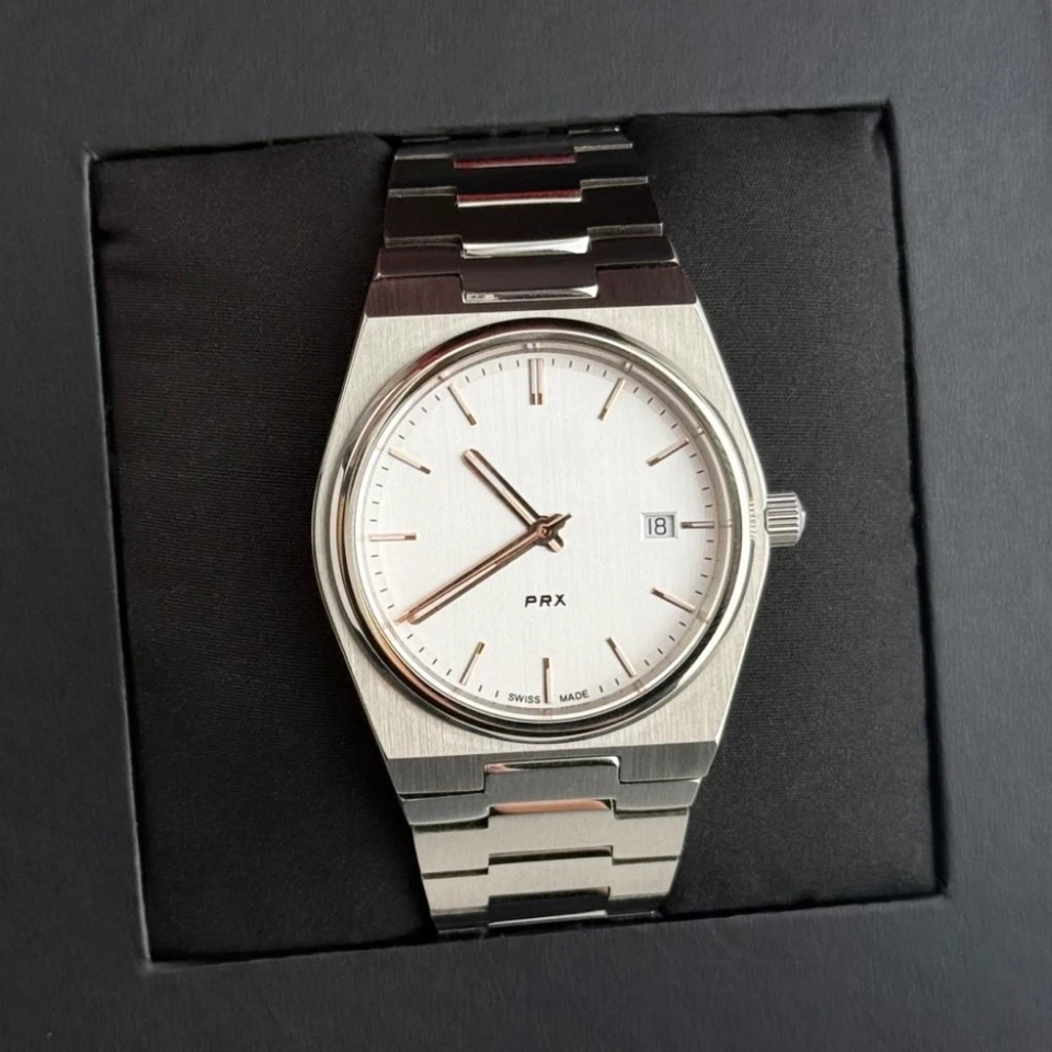 Мужские кварцевые часы TISSOT PRX 40 мм серебристый/розовый золотой циферблат T137.410.11.031.00 - Изображение 2 из 4