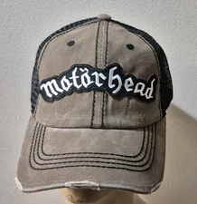 Motorhead Heavy Metal Band Hat Distressed Cap Khaki & Black Hat