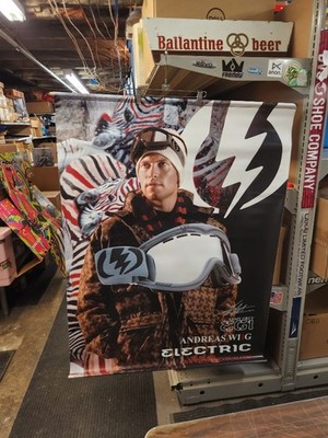 Electric Snowboard Andreas Wiig HUGE Dealer Shop Display Banner New Old Stock