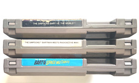 Nintendo NES Simpsons Game Lot of 3 Bart vs World Space Mutants Bartman Tested
