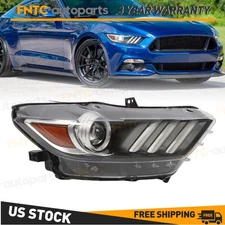 Right Passenger Side Headlight Assembly For 2015-2017 Ford Mustang W/LED DRL