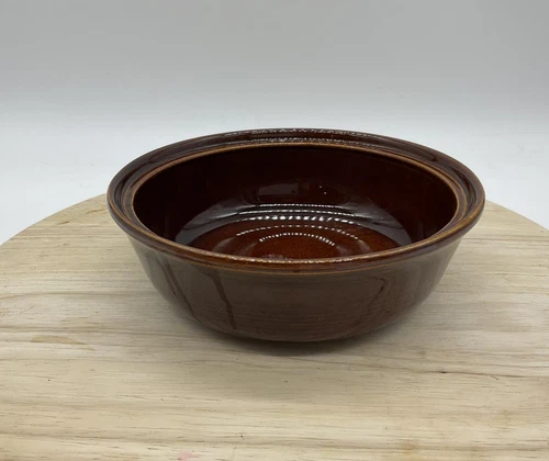 Vintage Red Wing USA Stoneware Mixing Bowl Brown Glaze Pottery 8.5 Inch Retro