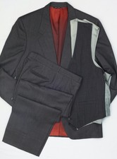 Vintage Savile Row Malibu Clothes 3 Piece Wool Suit Made in Canada 40R 32x30