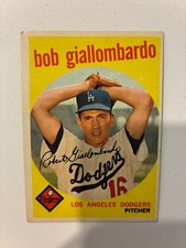 1959 Topps #321A Bob Giallombardo RC/With Option line Los Angeles Dodgers