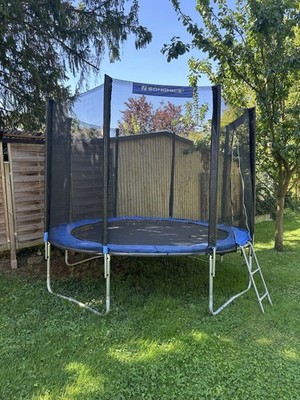 SONGMICS STR10FT Ø305cm Trampolin mit Leiter und Sicherheitsnetz - Blau