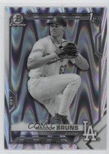 2021 Bowman Draft Chrome Black & White RayWave Refractor Maddux Bruns 2u3