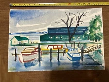 Original Watercolor Painting By Leslie Seward Van Campen RPI