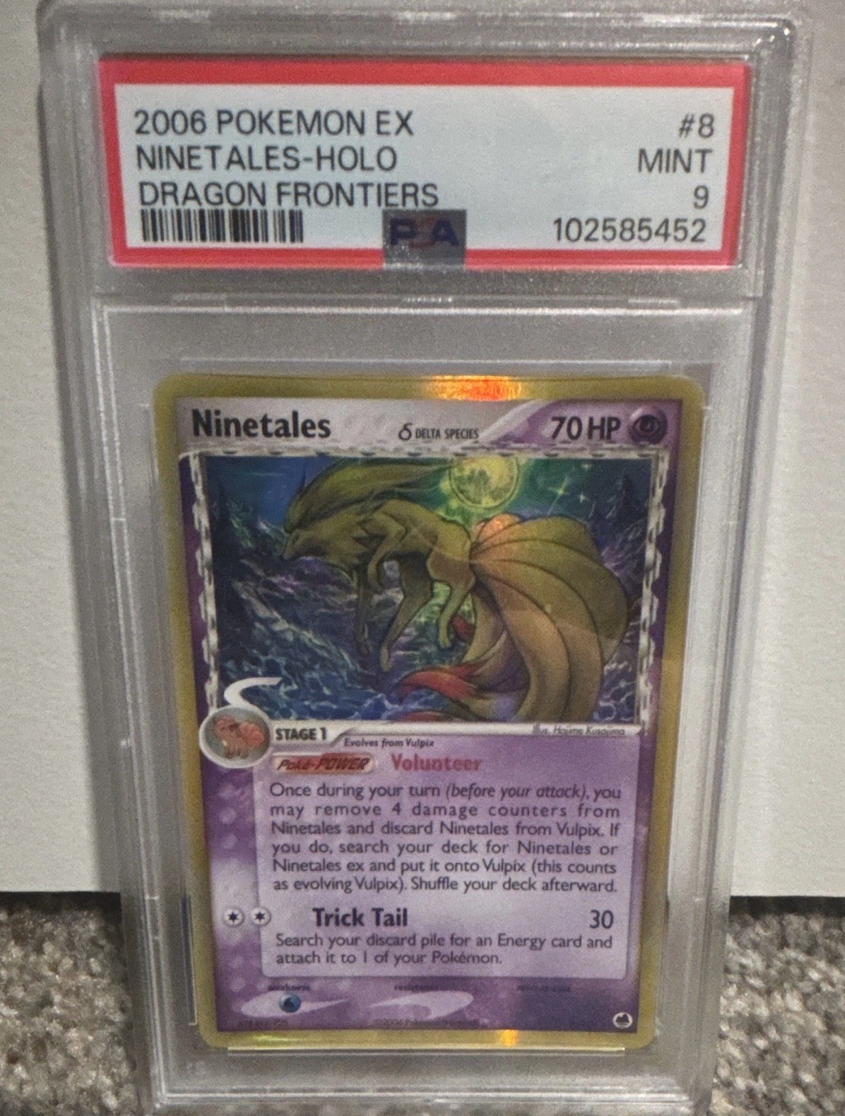Pokemon Card Ninetales 8/101 EX Dragon Frontiers 2006 Holo Rare Vintage PSA 9