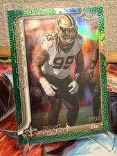 Topps Chrome Football 2025 Chase Young  Green Pigskin Refractor /99 Saints #220
