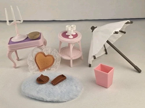 Vintage Mattel Barbie 1980s/ Doll House Furniture And Accessories- Lot Of 13