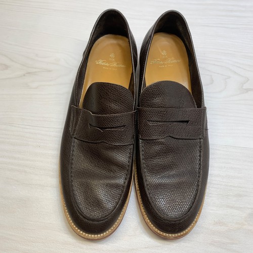 Zapatos Mocasines Brooks Brothers Cuero Marrón Wearlight Penny Talla 11 Hechos en Italia - Imagen 6 de 11