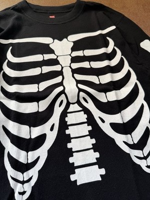 Supreme x Hanes FW21 Skeleton Bone Thermal Shirt Waffle Crew Black