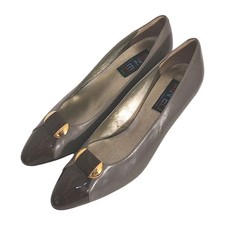 Vaneli Patent Leather Heel Shoe Loafers Brown And Gray Womens Size 9 N EUC