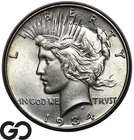 1934 Peace Dollar, Nice Mint Luster, Brilliant Uncirculated++