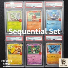 PSA 10 Complete Set Of 6 SEQ Pikachu 020/M-P McDonald's Promo Pokemon Card JPN