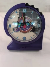 NBA Utah Jazz Gripper Sun Time Ergonomic Alarm Clock Glow Hands Purple