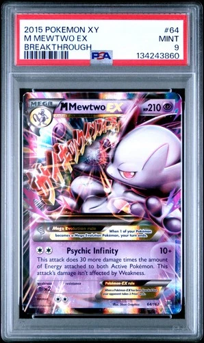 2015 Pokemon Xy Breakthrough #64 M Mewtwo Ex Breakthrough PSA 9