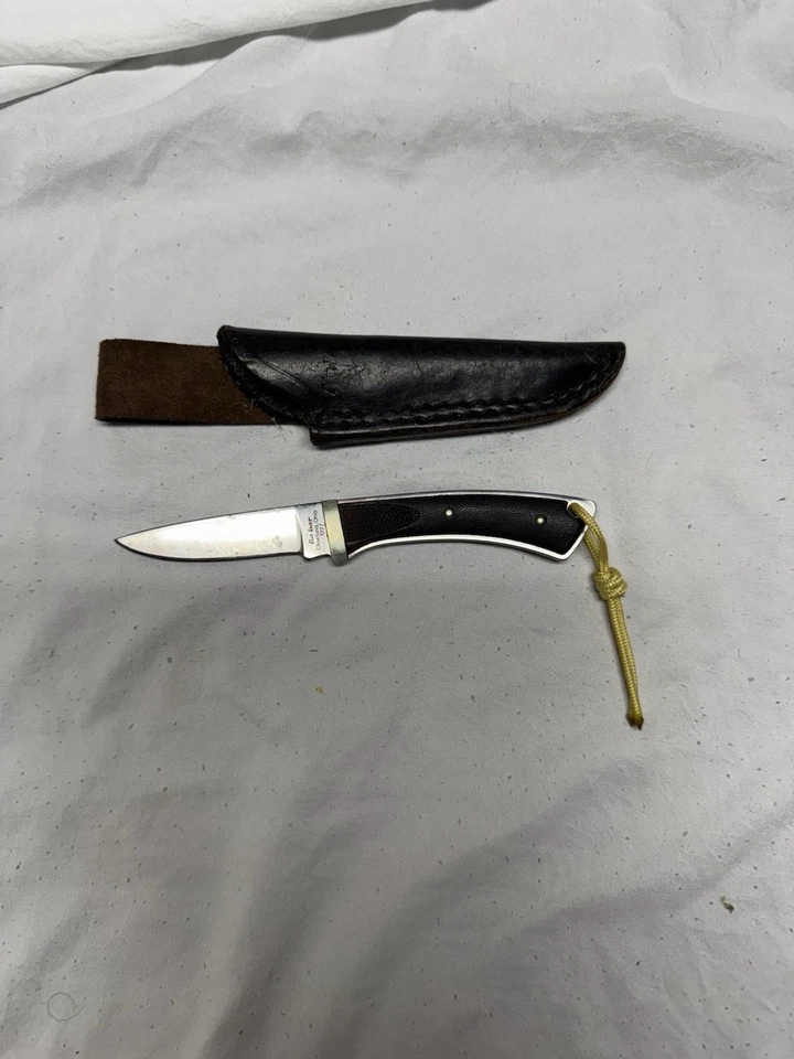 Cuchillo de hoja fija Kabar 1227 de colección con funda de cuero negro punto de caída cazador Foto 2 de 4