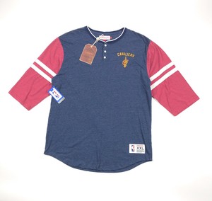 Cleveland-Cavaliers-Mitchel-amp-Ness-NBA-Home-Stretch-Henley-T-Shirt-Mens-2XL