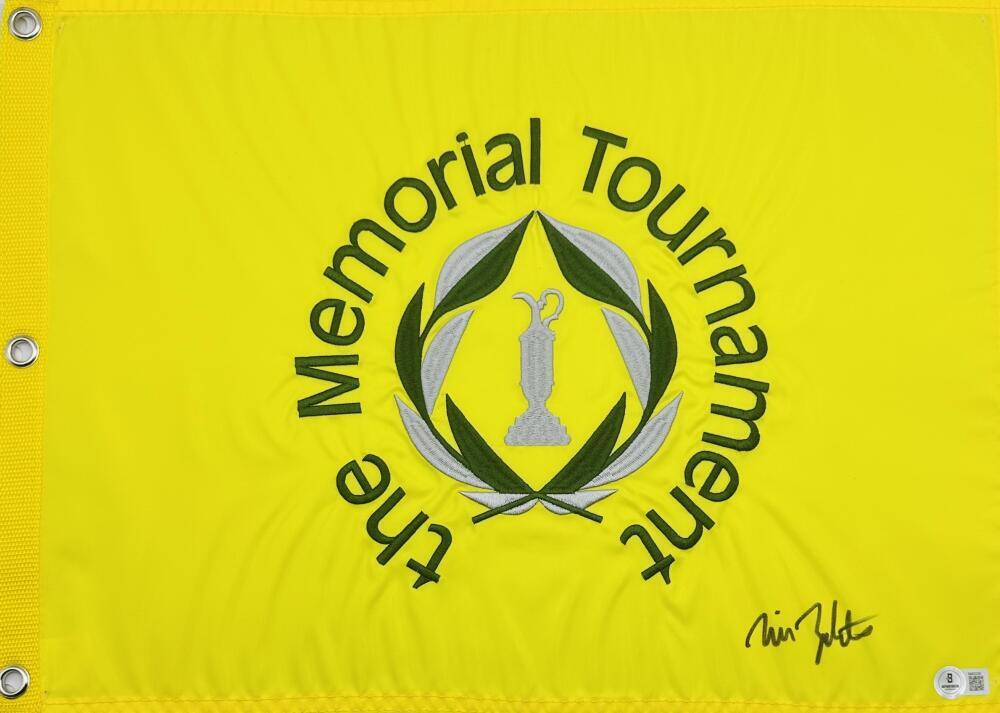 WILL ZALATORIS Autographed Signed THE MEMORIAL TOURNAMENT GOLF FLAG BECKETT J26 