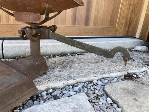 Antique Cast Iron Counter Balance Scale Vintage Hardware General Store Brass Arm - 第 4/23 張圖片