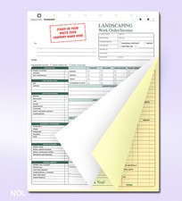 Nuevo formulario/factura/hojas de facturación de 3 piezas de pedido de trabajo de paisajismo - 100 juegos