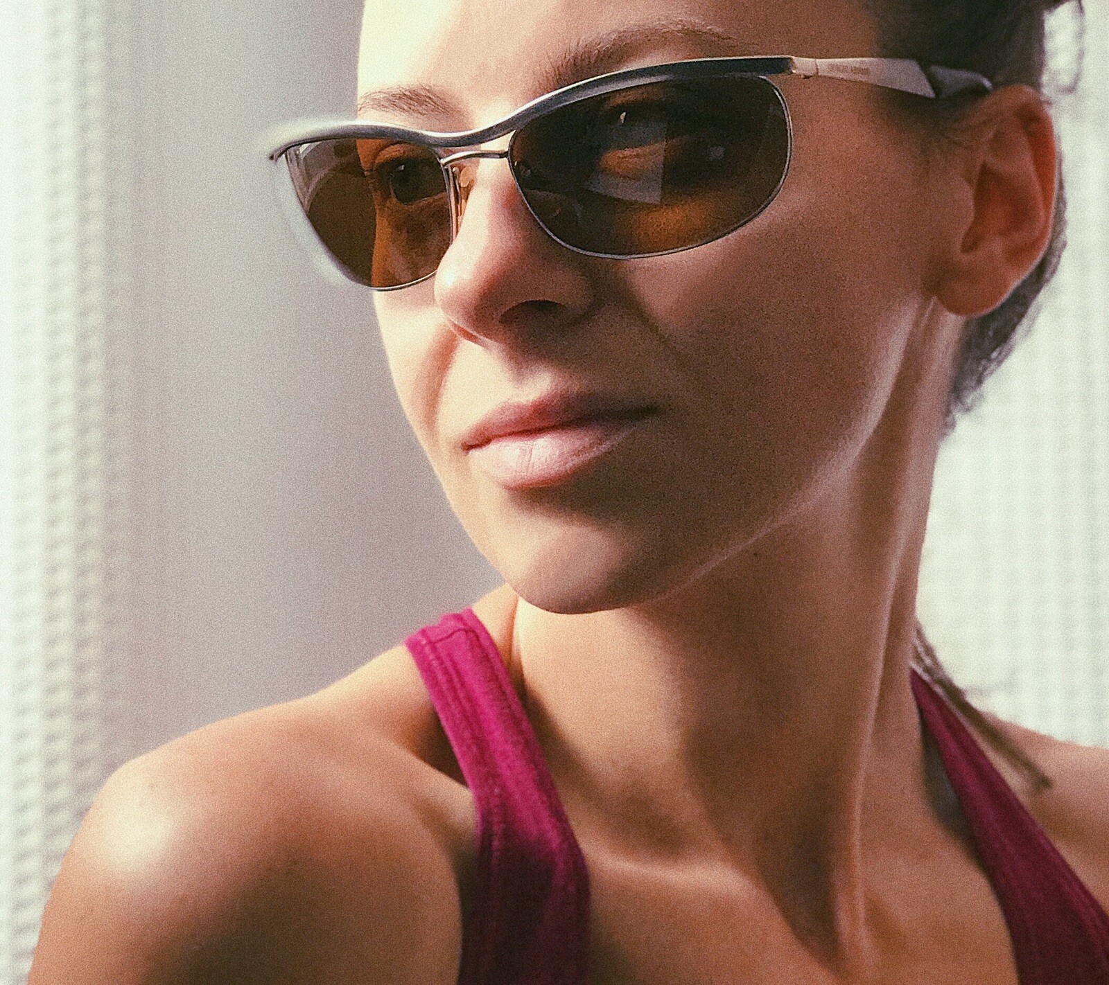 ARMANI Sunglasses Made in Italy 640 881 125 Silver Frame Brown