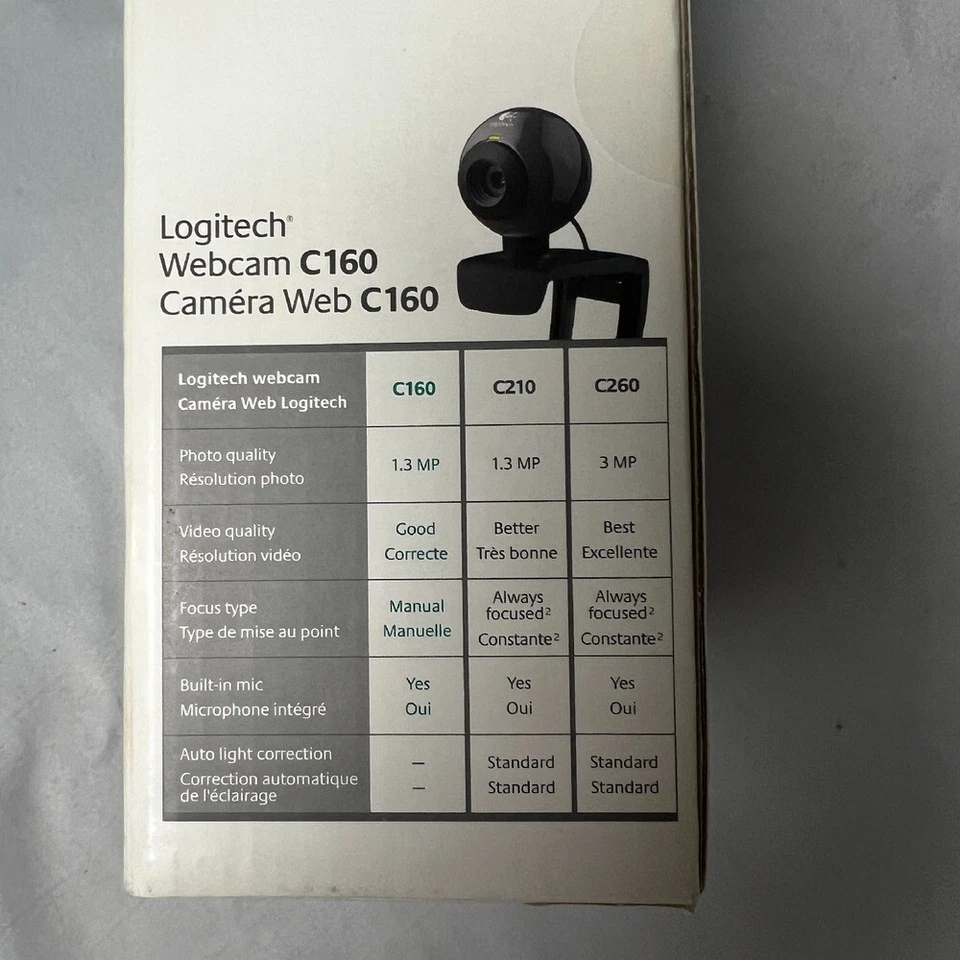 Logitech Webcam C160 VGA 1.3MP Photos Built-in Mic Noise Correction - Image 4 of 4