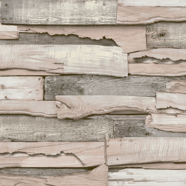 4,13 €/Qm / Tapete Grandeco Holzoptik Vintage Wanderlust Wl 1001 Natur Altrosa-image