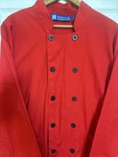 Red long sleeve unisex chefs professional jacket large never worn