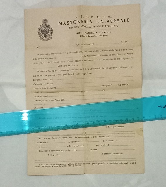 MASSONERIA UNIVERSALE DEL RITO SCOZZESE ANTICO E ACCETTATO MODULO ISCRIZIONE MASSONERIA UNIVERSALE DEL RITO SCOZZESE ANTICO E ACCETTATO MODULO ISCRIZIONE
