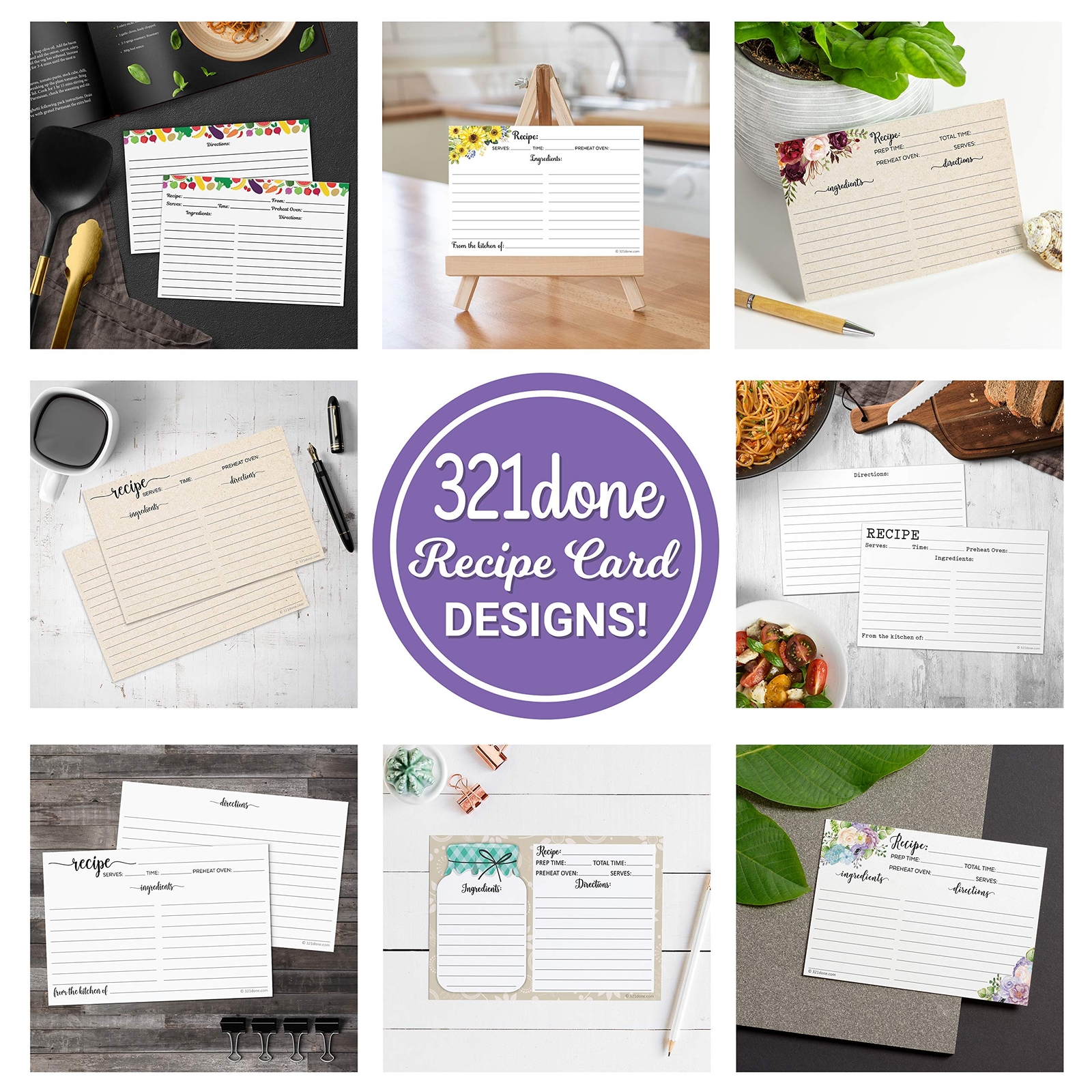 Small Recipe Cards (Set of 50) 3x5 From the Kitchen Of, Black and White ...