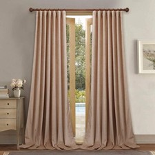 Blackout Kids Curtains with Rod Pocket Rear Tension Ring Privacy Insulation