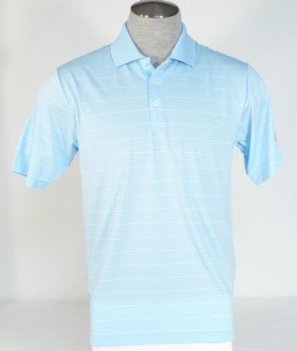Adidas Golf ClimaLite Blue & White Stripe Short Sleeve Polo Shirt  Men's NWT - Picture 1 of 4