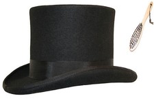 Quality Hand Made Top Hat 100% Wool Wedding Ascot Event Hat 14 Colours 5 Sizes