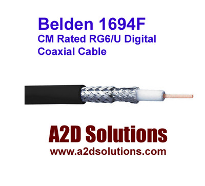 Belden 1694F - 1000' - CM Rated RG6/U Digital Coaxial Cable - Black | eBay