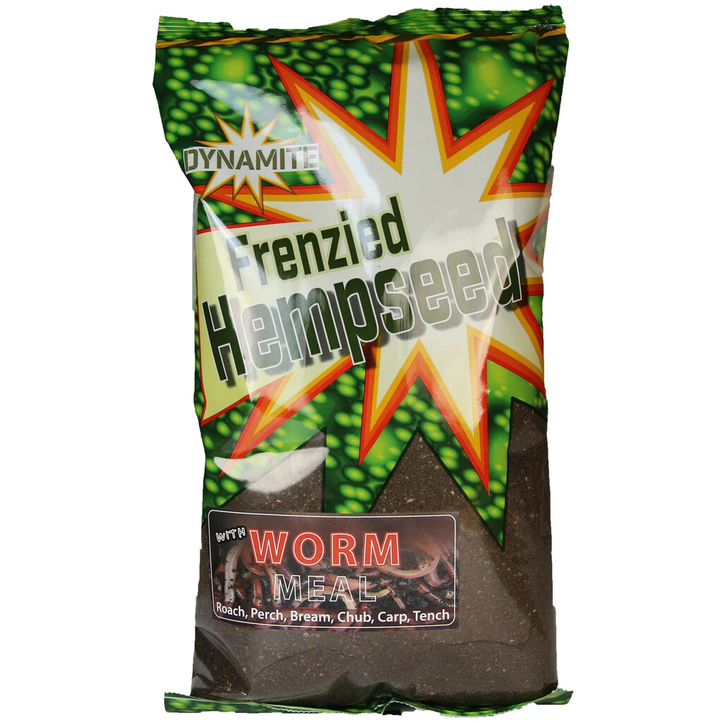 Dynamite Baits Frenzied Hemp Groundbait Dark Worm 900g