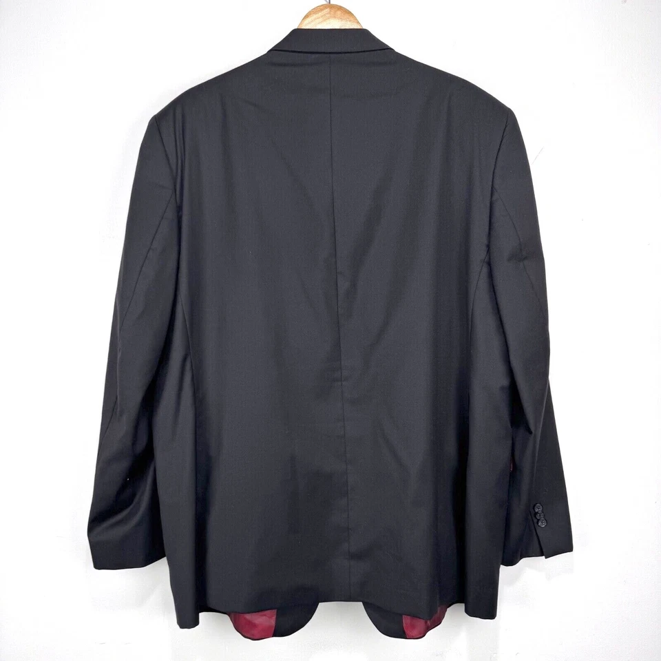 Blazer Barneys New York Loro Piana Hombre 50R Negro Rojo Forro 2 Botones 100% Lana Foto 2 de 4