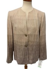 Alfred Dunner women's Blazer single breast two buttons V neck size 8