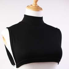 Damen Schal-Kragen Dickey Kragenkragen Faux Turtleneck Bluse Kurzarmlos