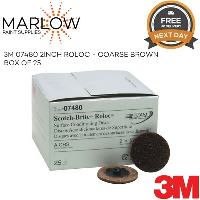 3M 07480 2" Coarse Scotch Brite Roloc Surface Conditioning Discs Brown BOX OF 25